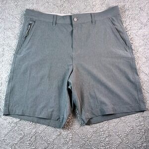 Chaps Men's Size 34  Performance Golf Shorts Grey Stretch Flat Front Heathered